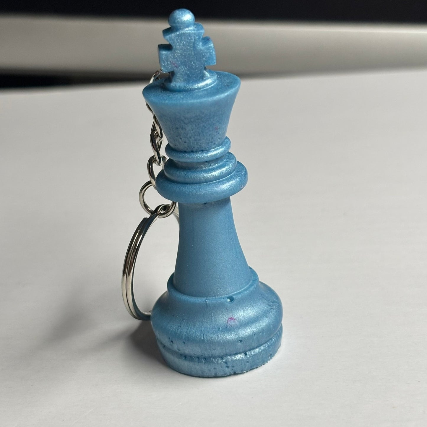 Plain Blue King - Handmade Resin Keychain
