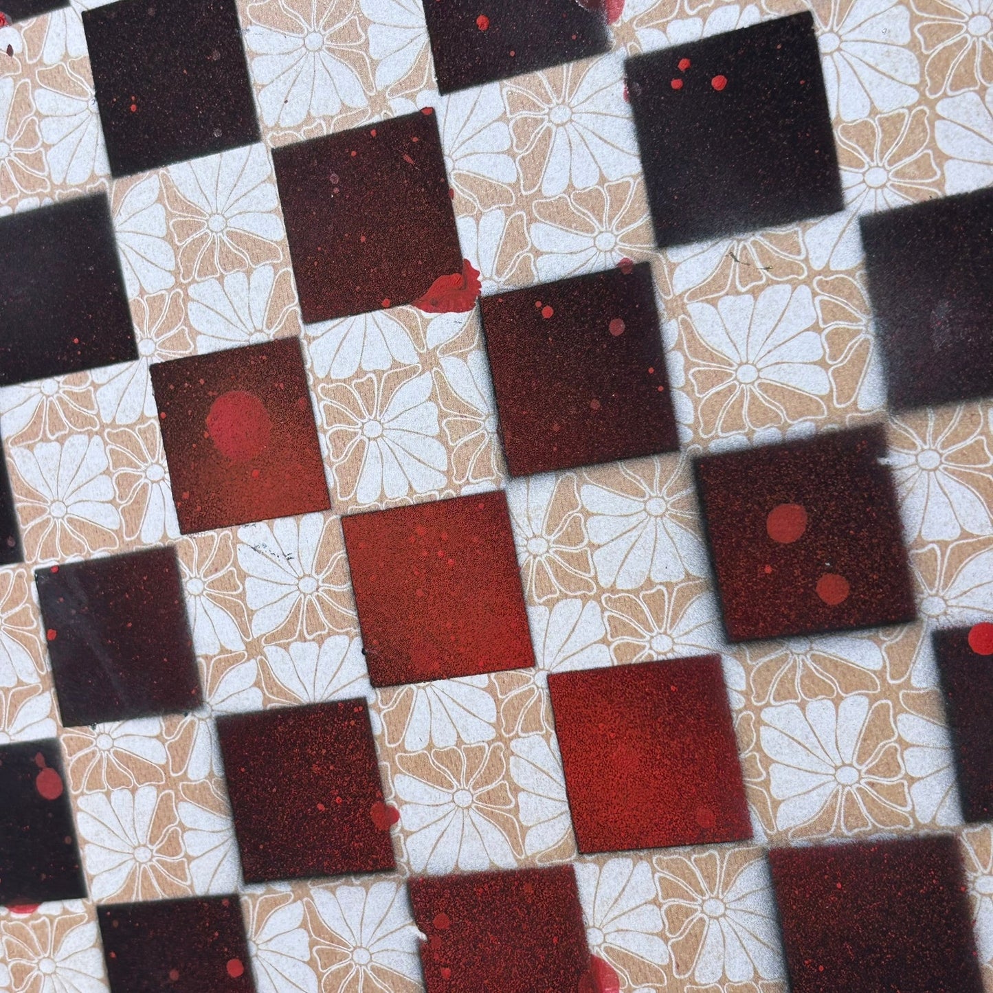 Red, Black & Yellow - Scrapbook Chess Board