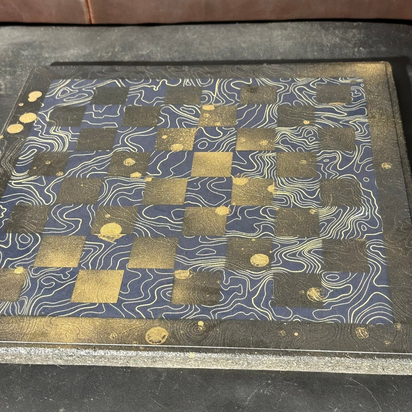 Vintage Gold Swirl - Scrapbook Chess Board