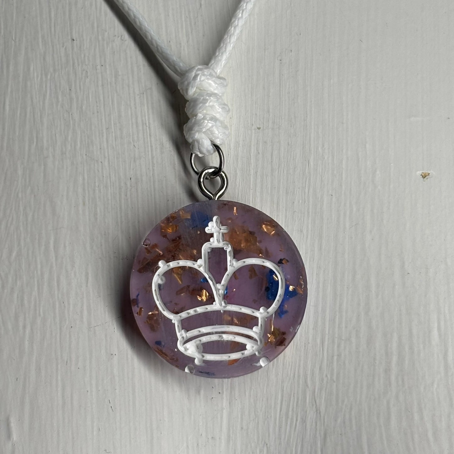 Purple Royal King - Handmade Resin Chess Necklace