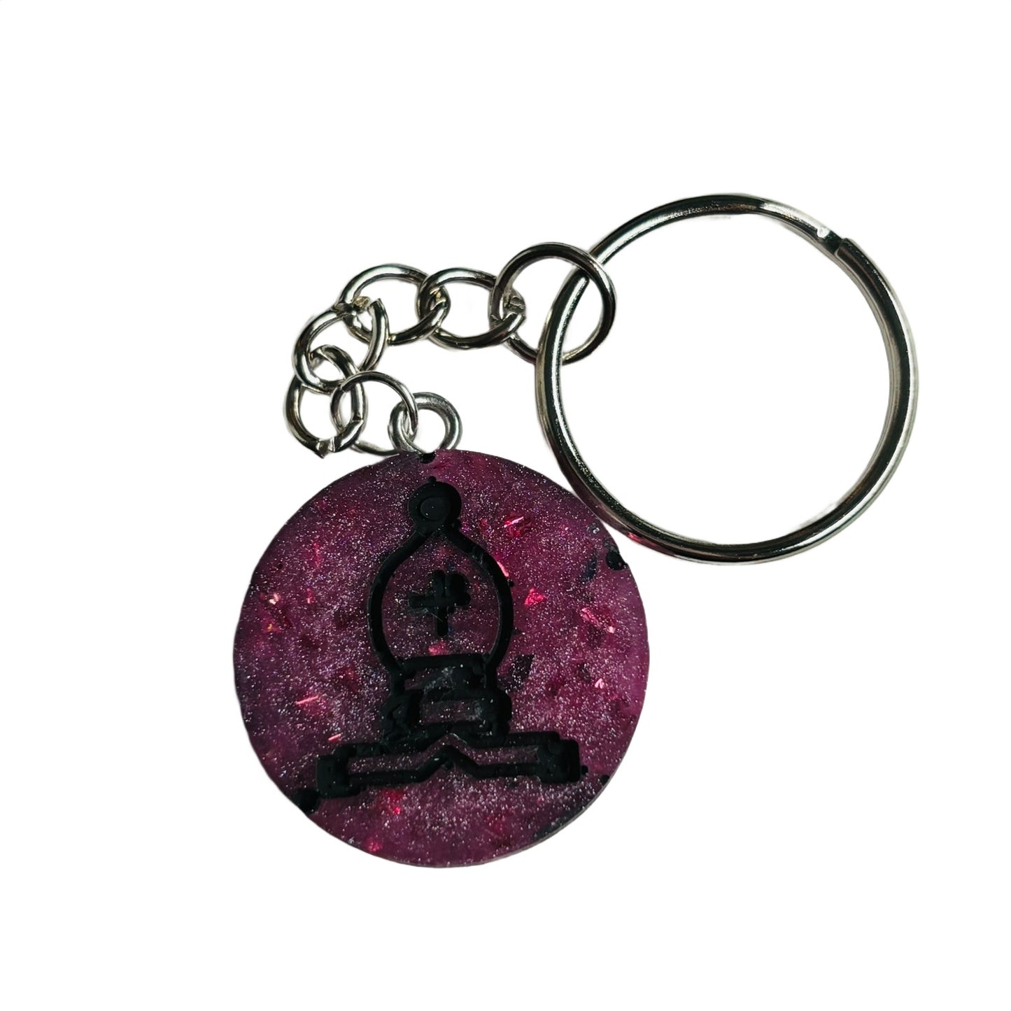 Dark Purple Bishop - Handmade Resin Keychain