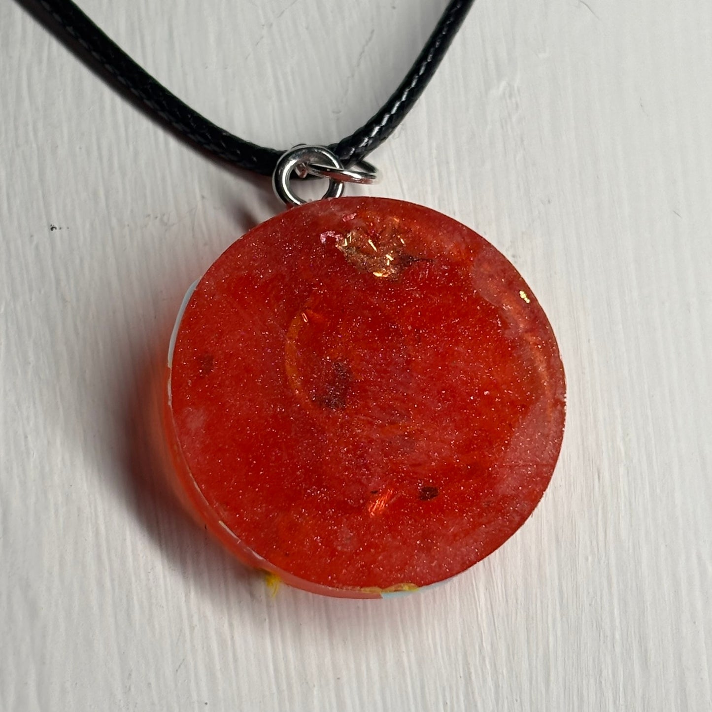 Cherry red Bishop - Handmade Resin Chess Necklace