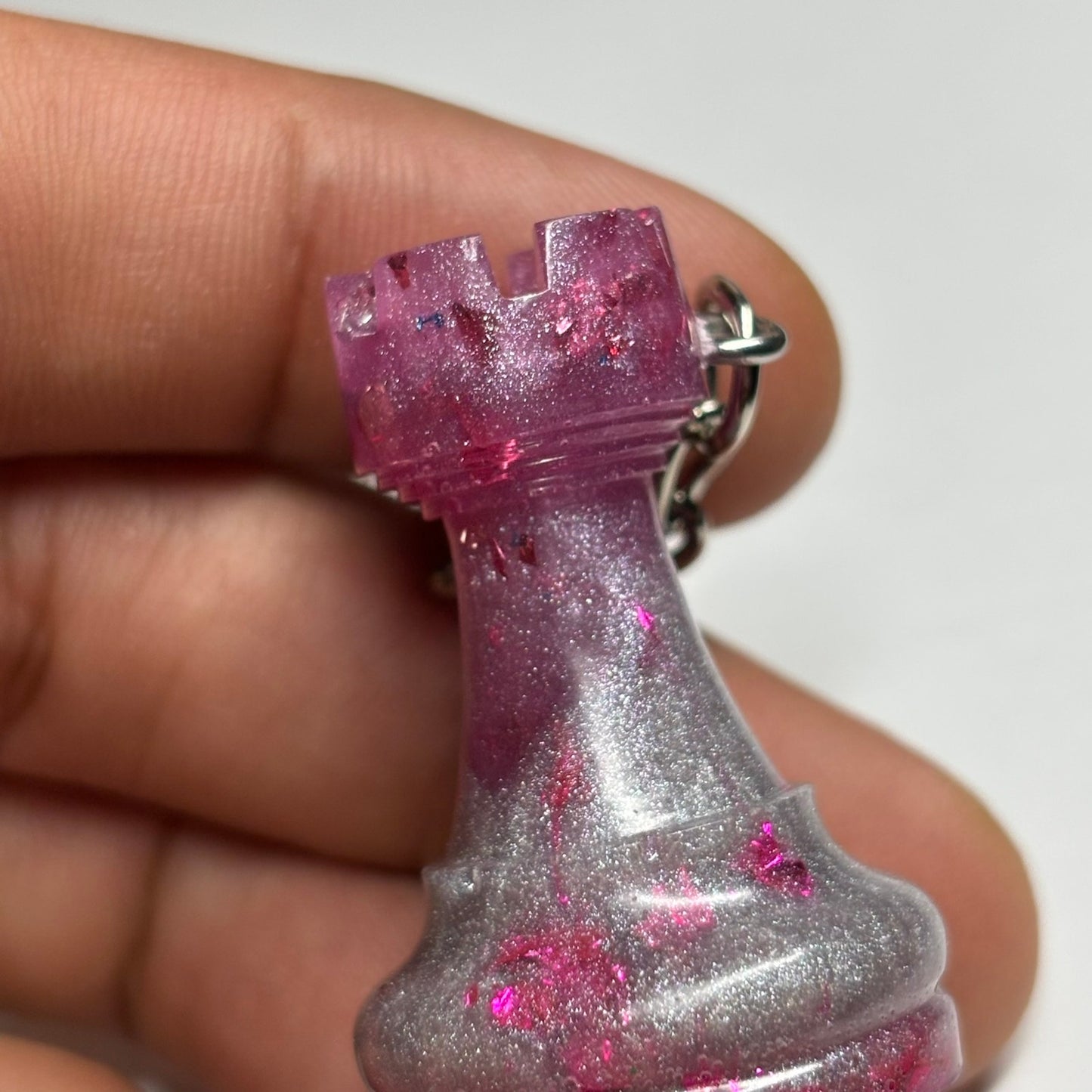 Royal Purple Rook - Handmade Resin Keychain