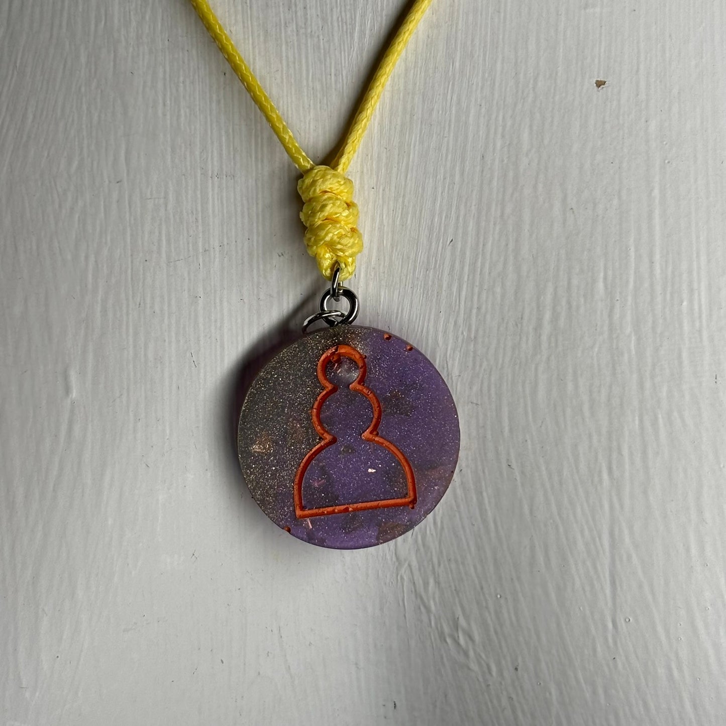 Purple Pawn - Handmade Resin Chess Necklace