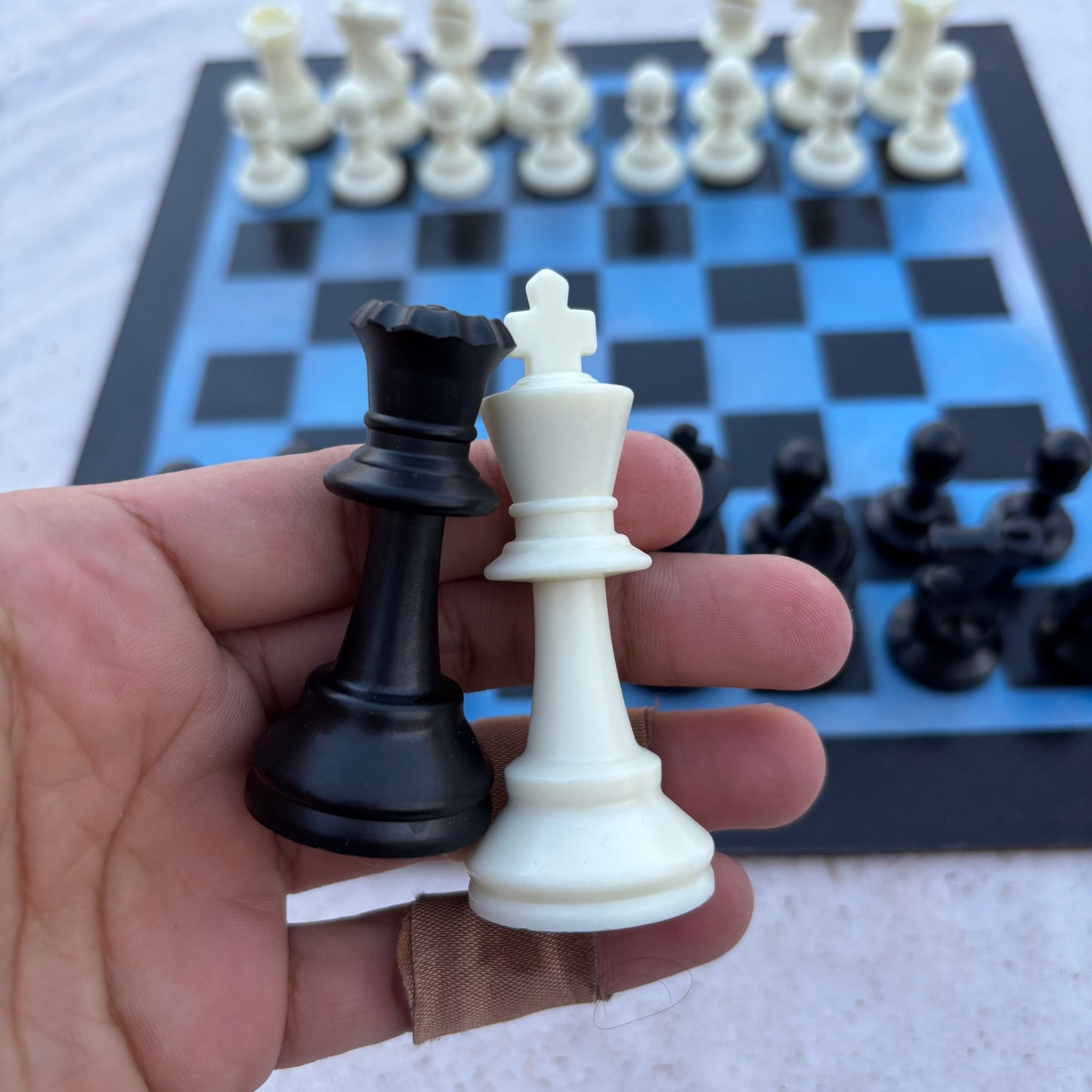 Simple Blue - Painted Chess Set