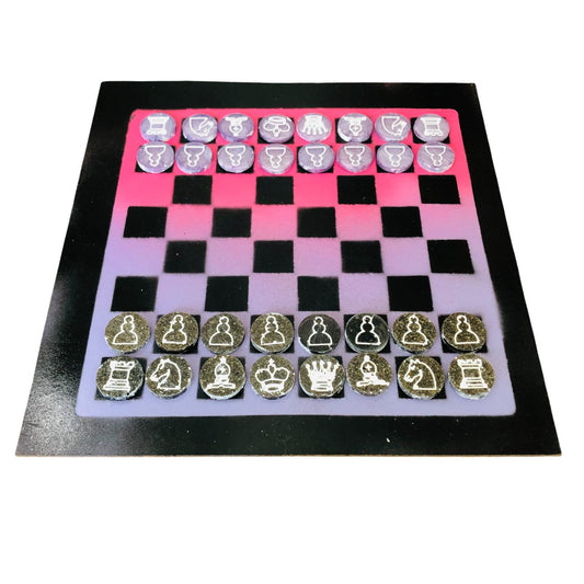 Stealth Purple/Pink - Painted Chess Set