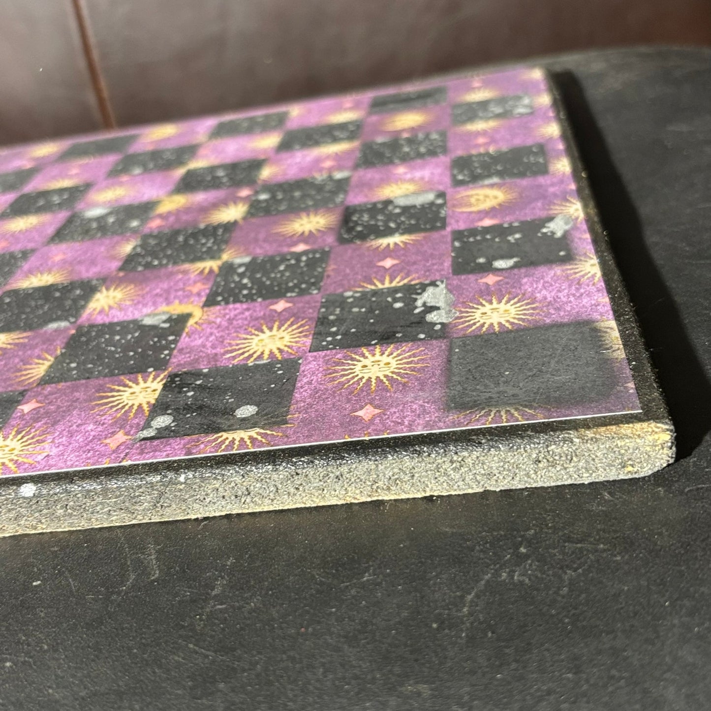 Purple Mini Moons - Scrapbook Chess Board