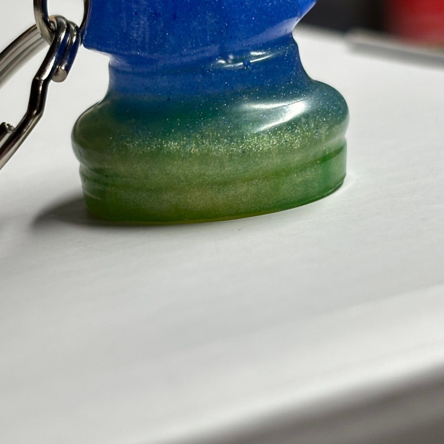 Blue Green Knight  - Handmade Resin Keychain