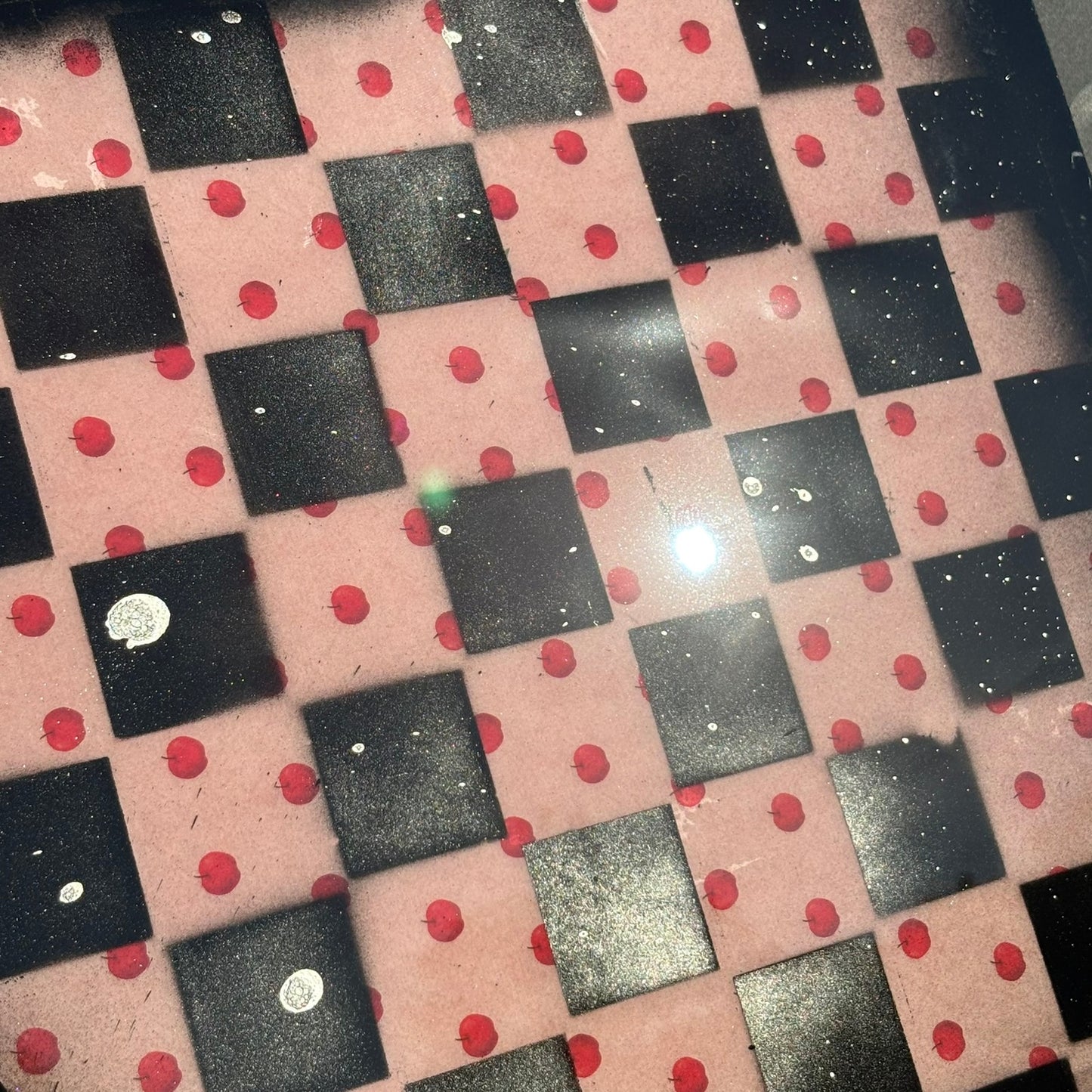 Spotted Pink - Resin Coated Chess Board
