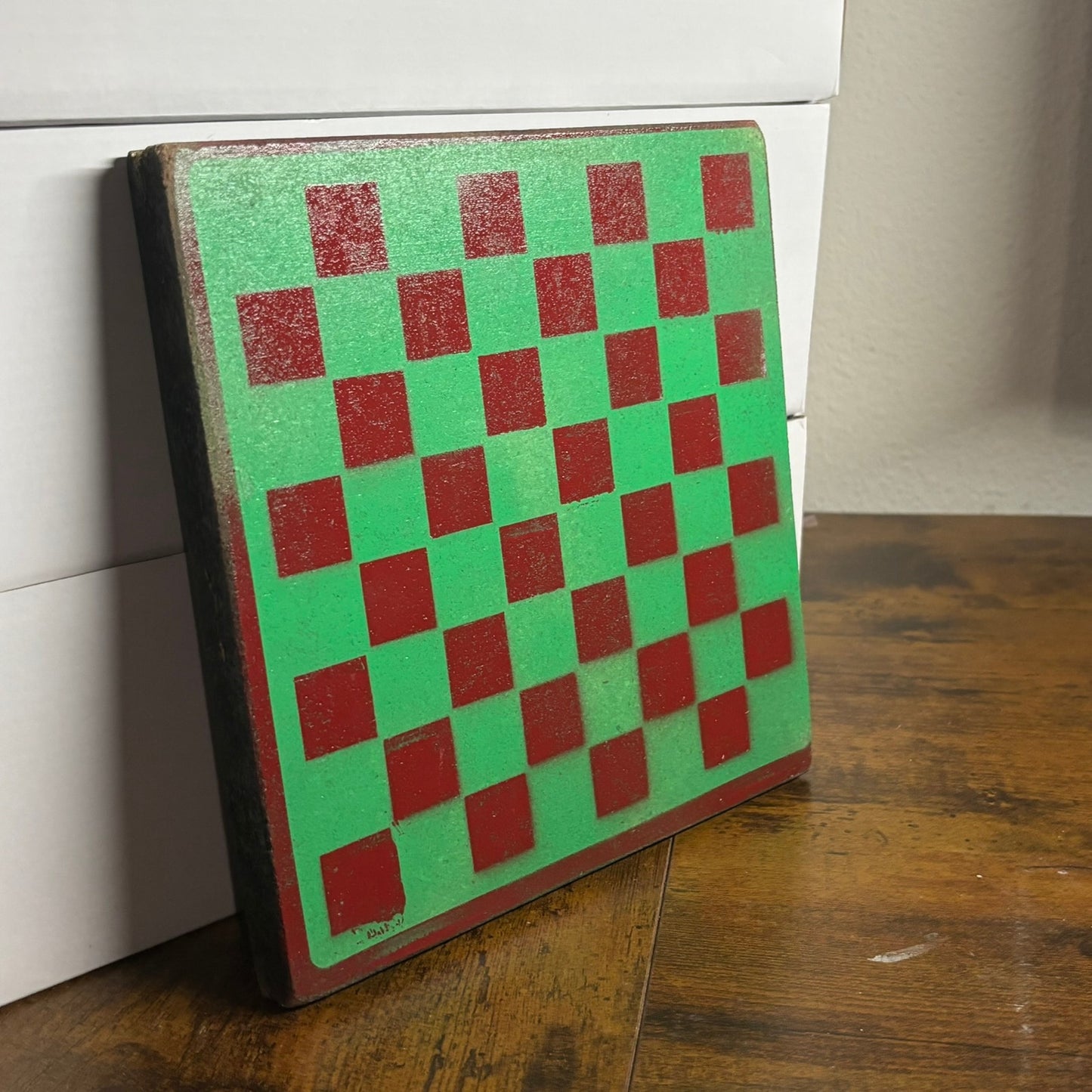 Green Red - Painted Double Sided Chess Board