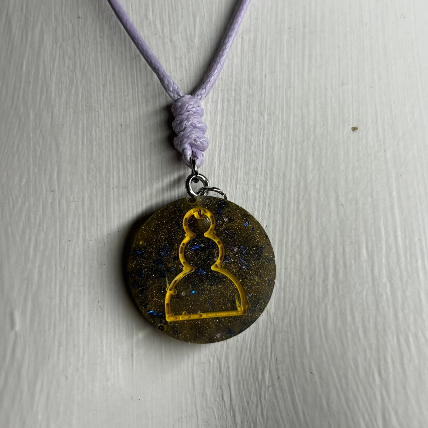Dark Green Pawn - Handmade Resin Chess Necklace