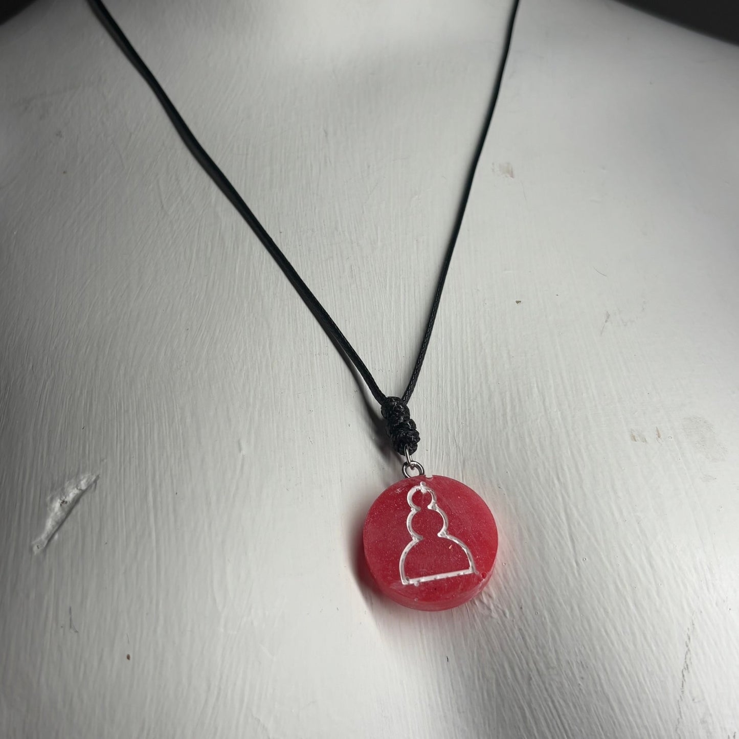 Red Pawn - Handmade Resin Chess Necklace