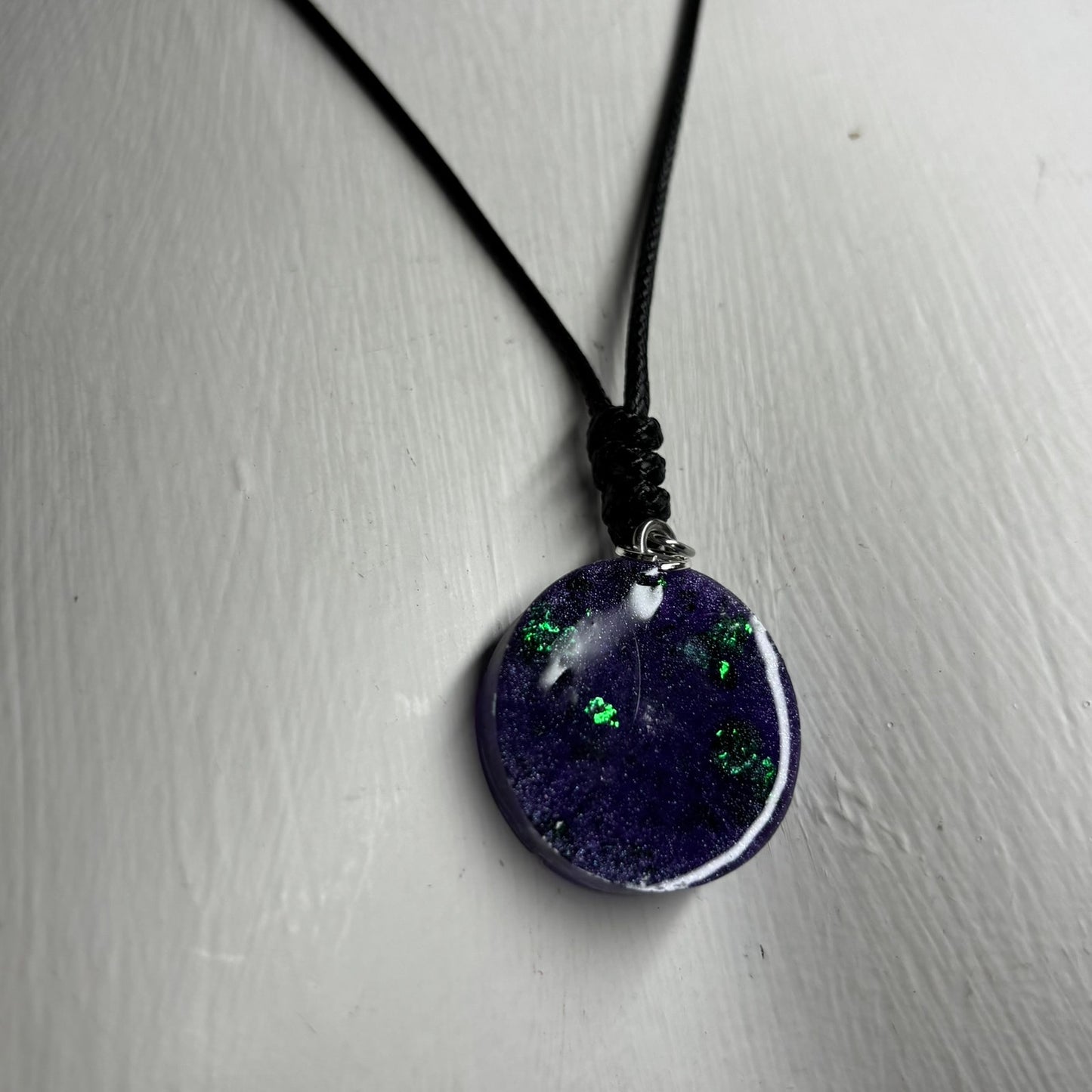 Purple Crystal Knight - Handmade Resin Chess Necklace