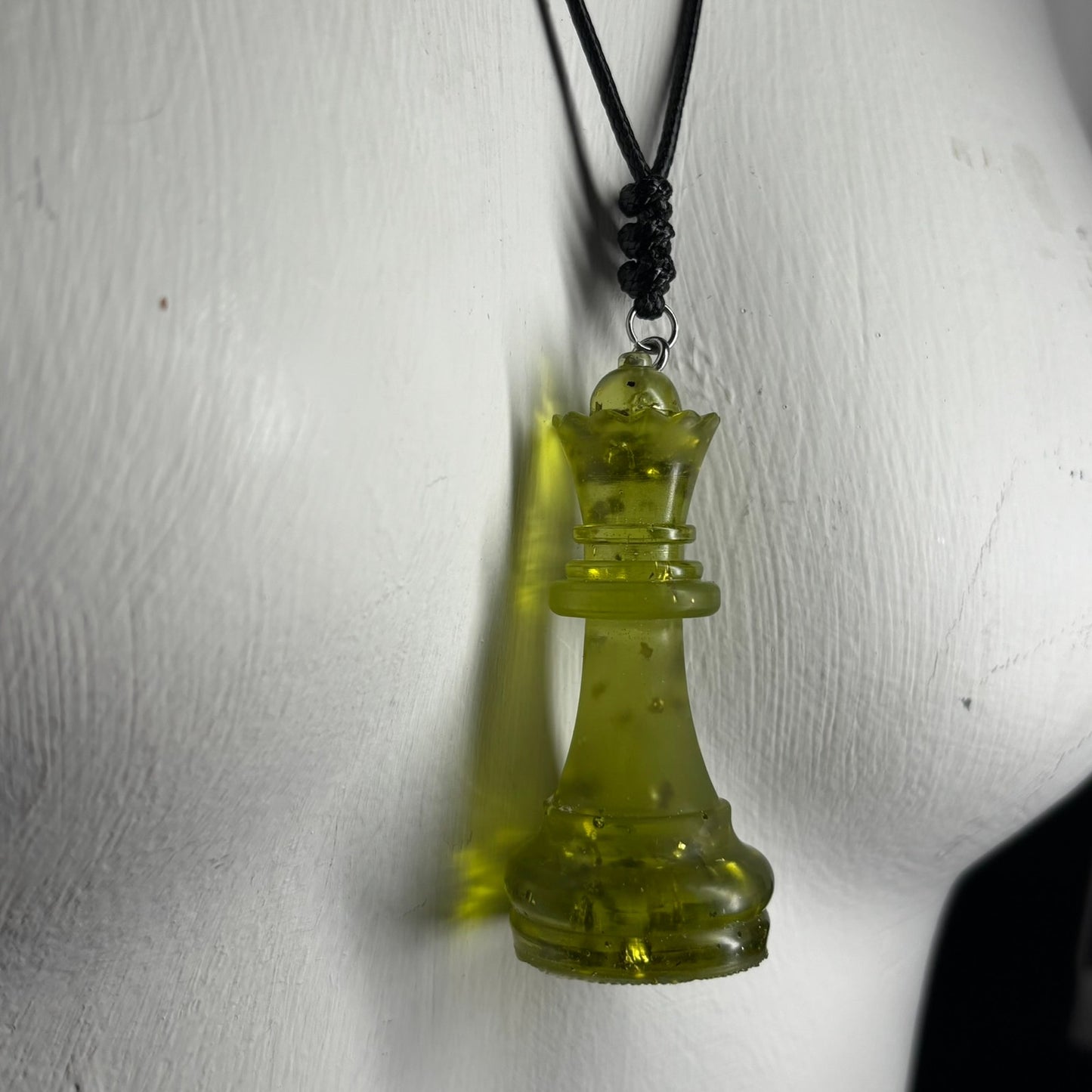 Dirty Green Queen - Handmade Resin Chess Necklace