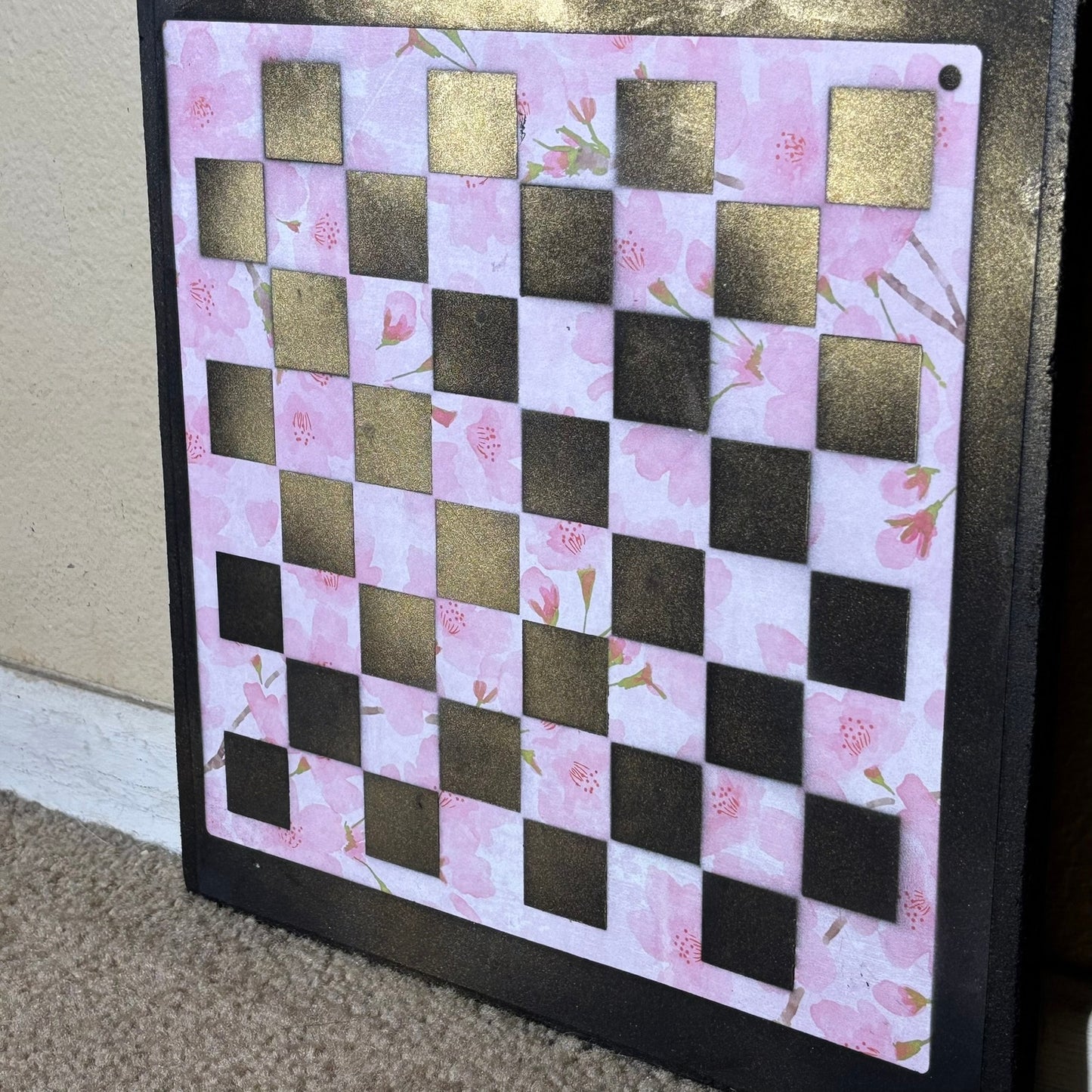 Pink Golden Haze - Scrapbook Chess Board