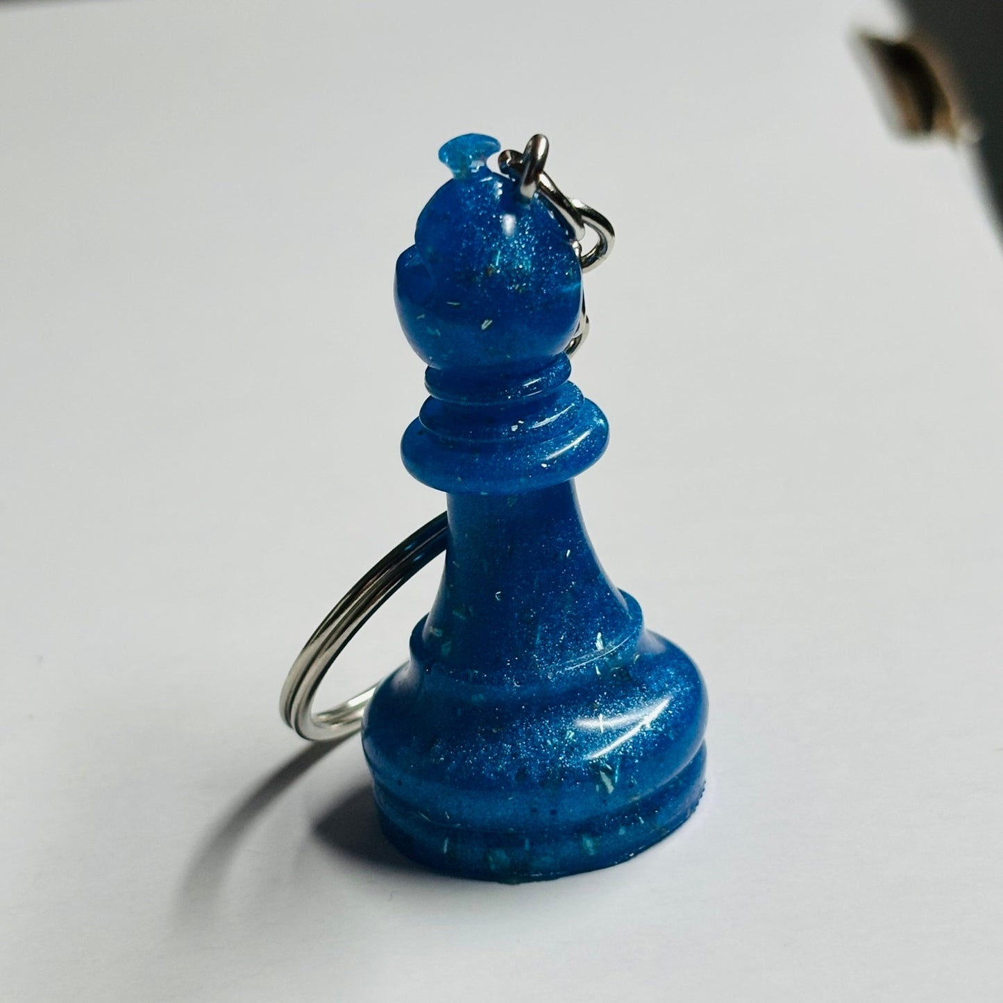 Blue Sparkle Bishop - Handmade Resin Keychain