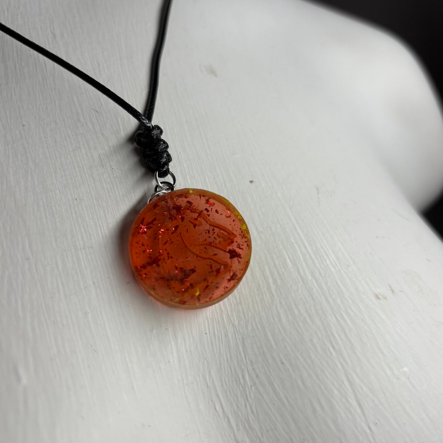 Sparkle Red Knight - Handmade Resin Chess Necklace