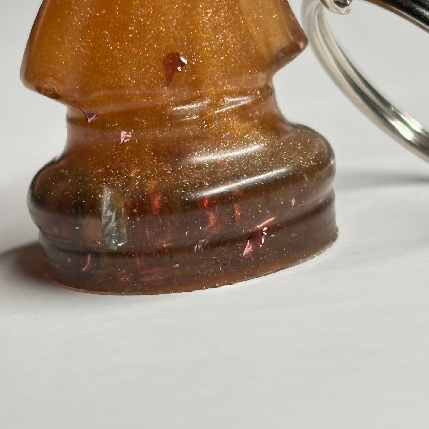 Orange Bronze Knight - Handmade Resin Keychain