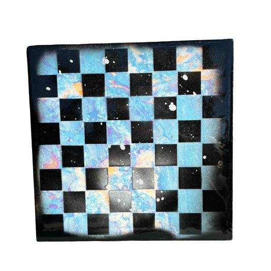 Ruby Blue - Resin Coated Chess Board