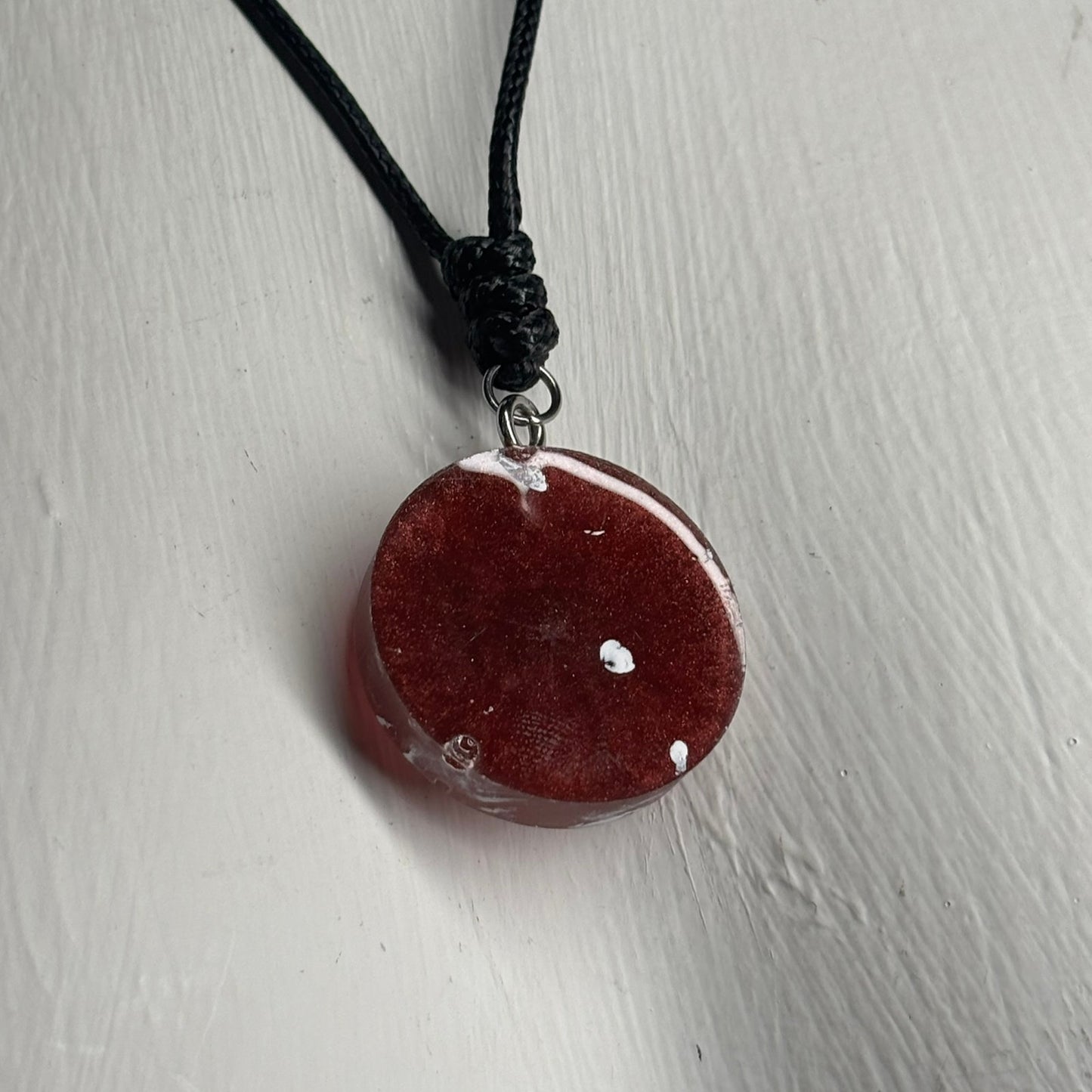 Burgundy Red Rook - Handmade Resin Chess Necklace