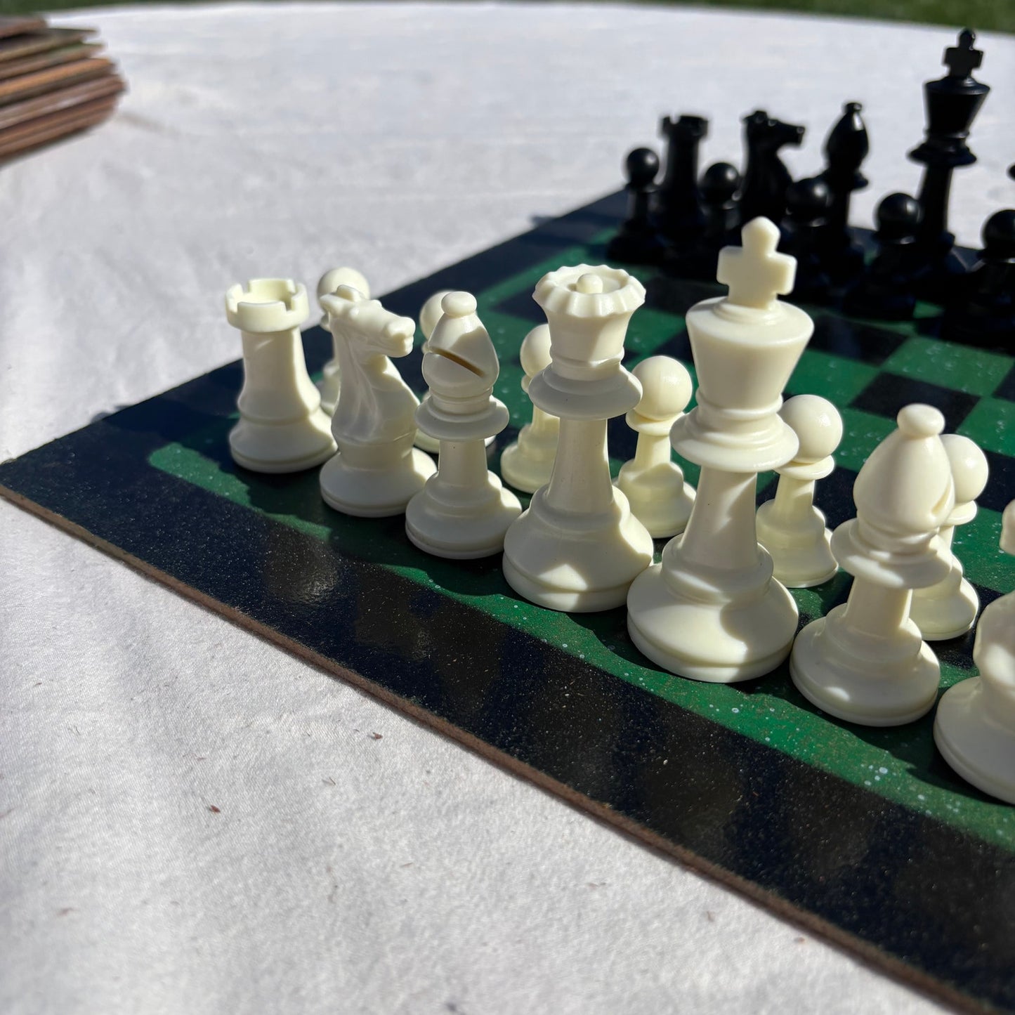Green & Black - Painted Chess Set