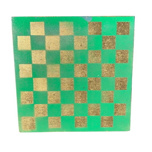Goldish Neon Green - Painted Chess Board