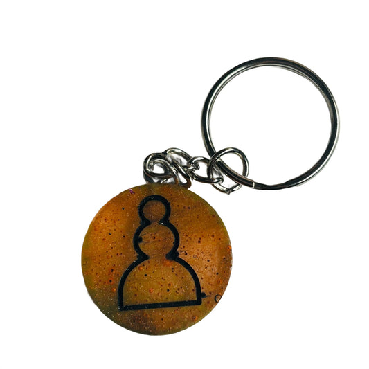 Burnt Orange Pawn - Handmade Resin Keychain