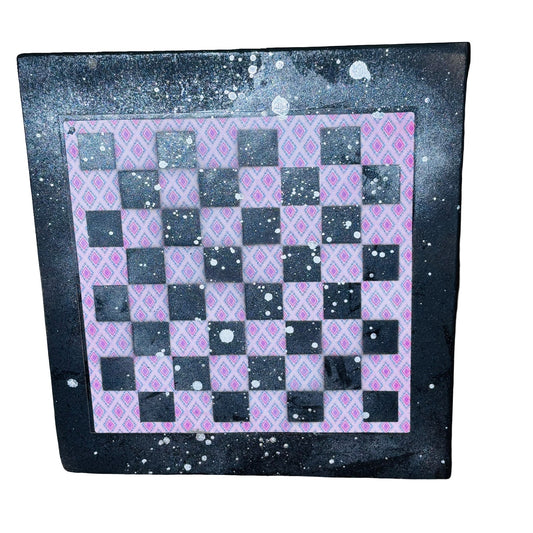Pink Blue Pattern - Large Scrapbook Chess Board