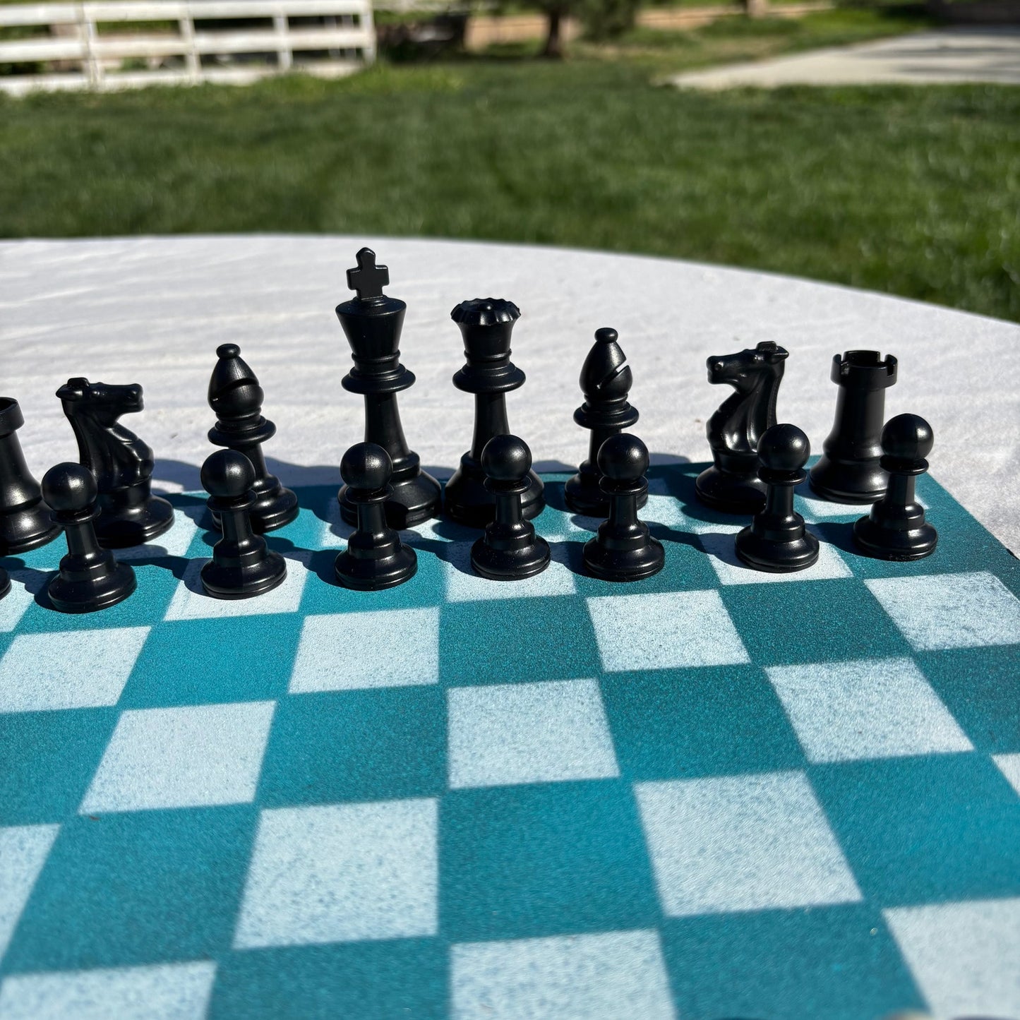 Aqua Green - Painted Chess Set