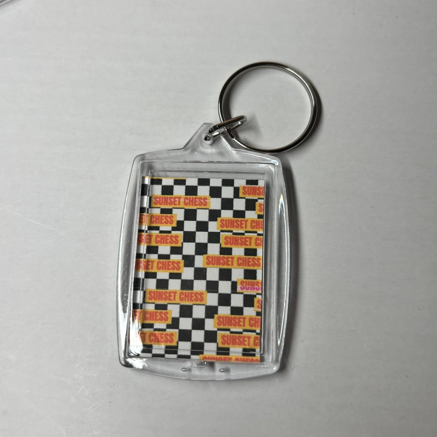 Anime Girl - Sunset Chess Photo Keychain