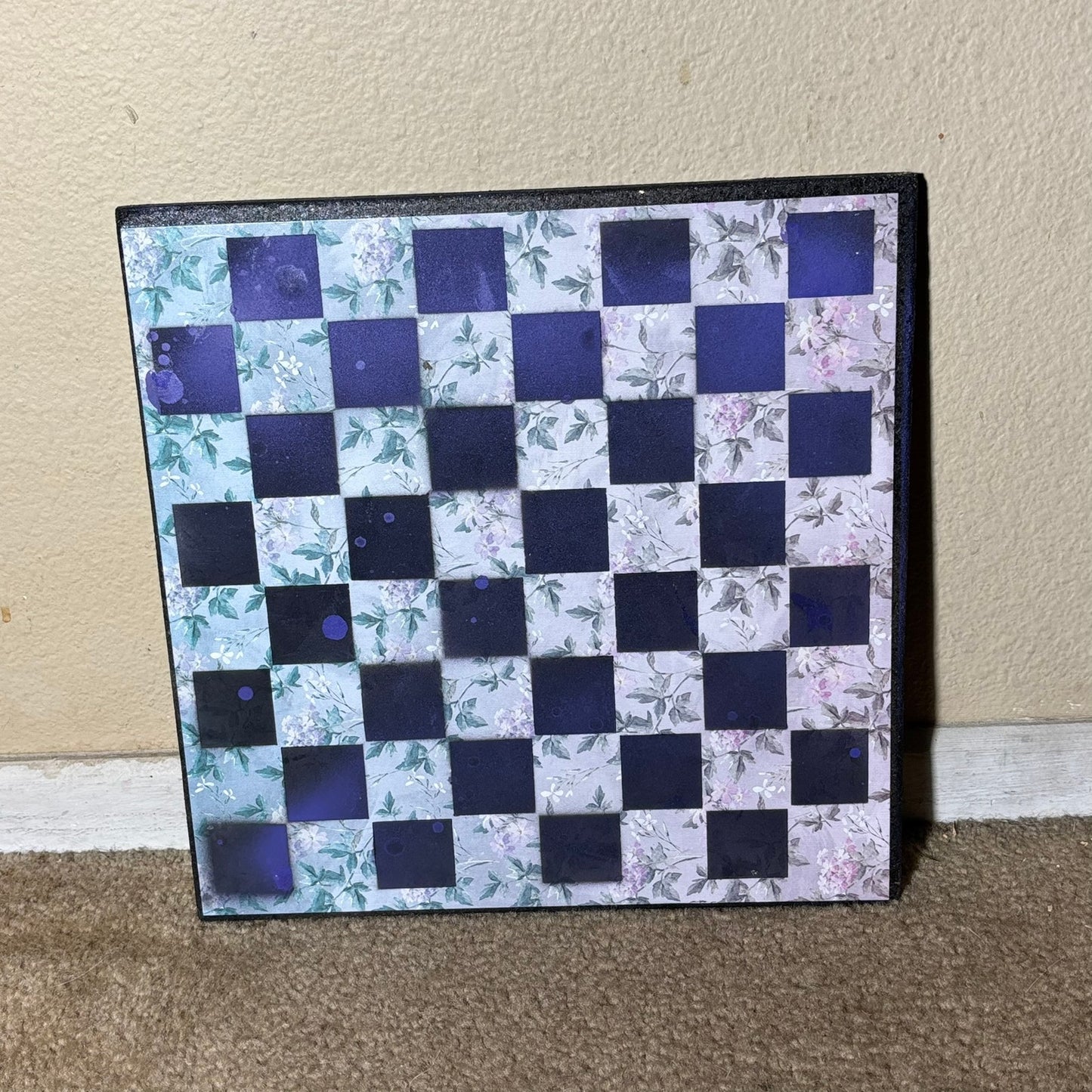 Flowers Purple Hue - Scrapbook Chess Board