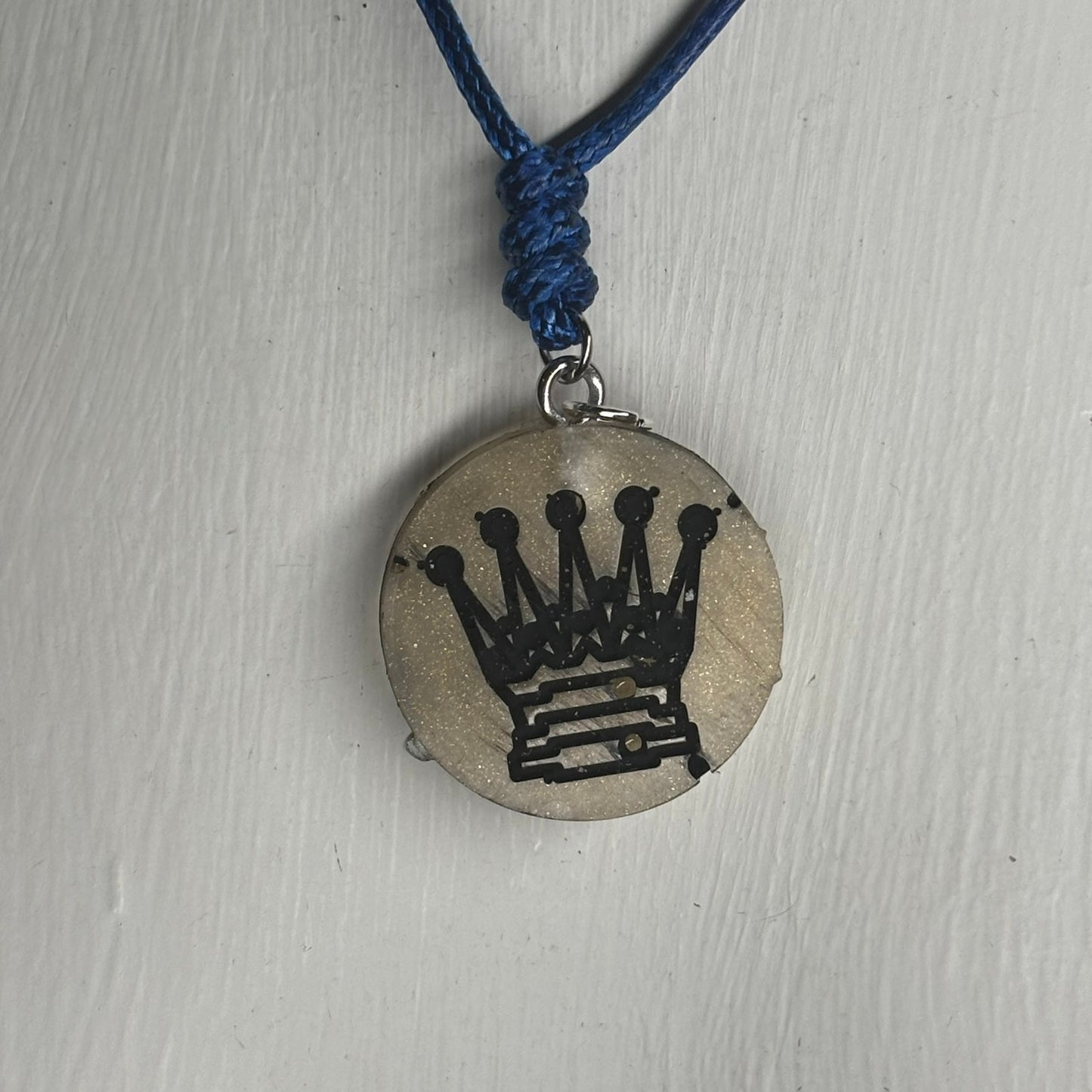 Tan Yellow Queen - Handmade Resin Chess Necklace