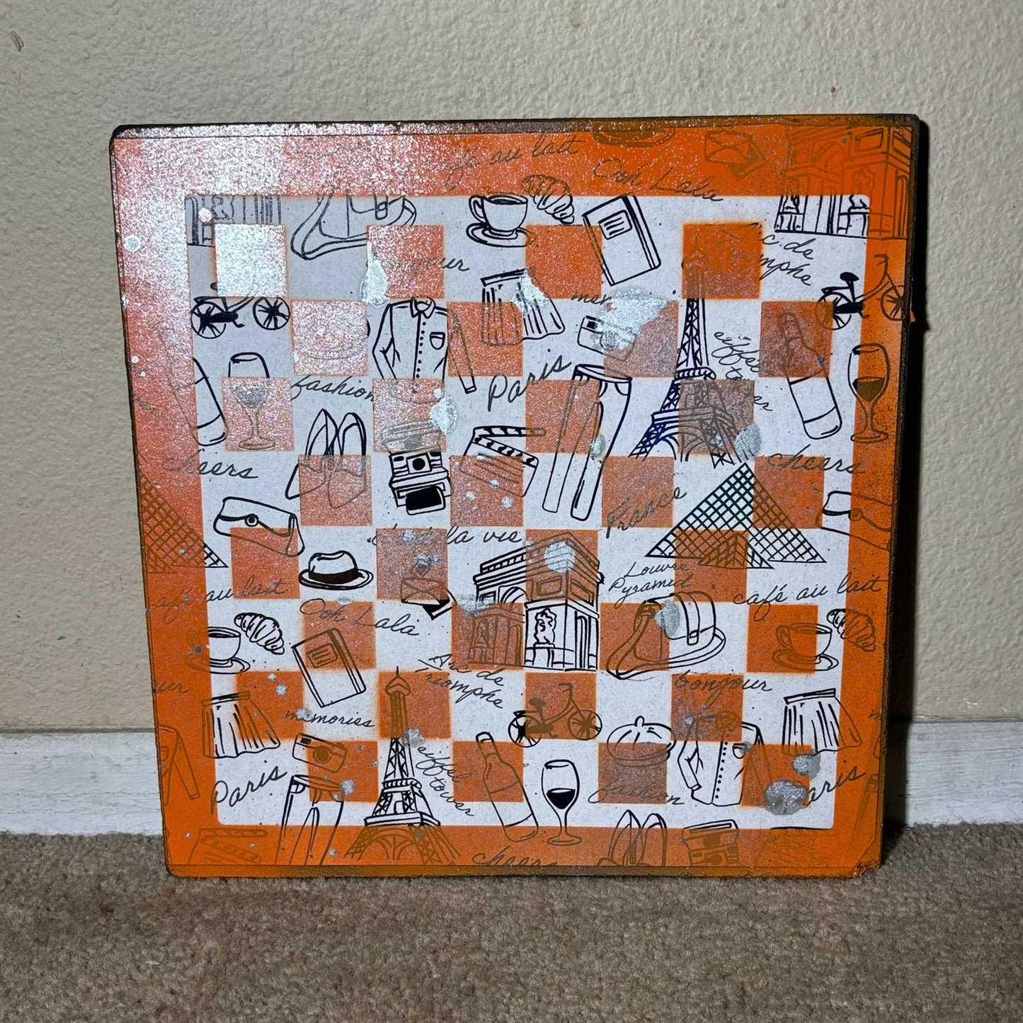 Classic Orange - Scrapbook Chess Board