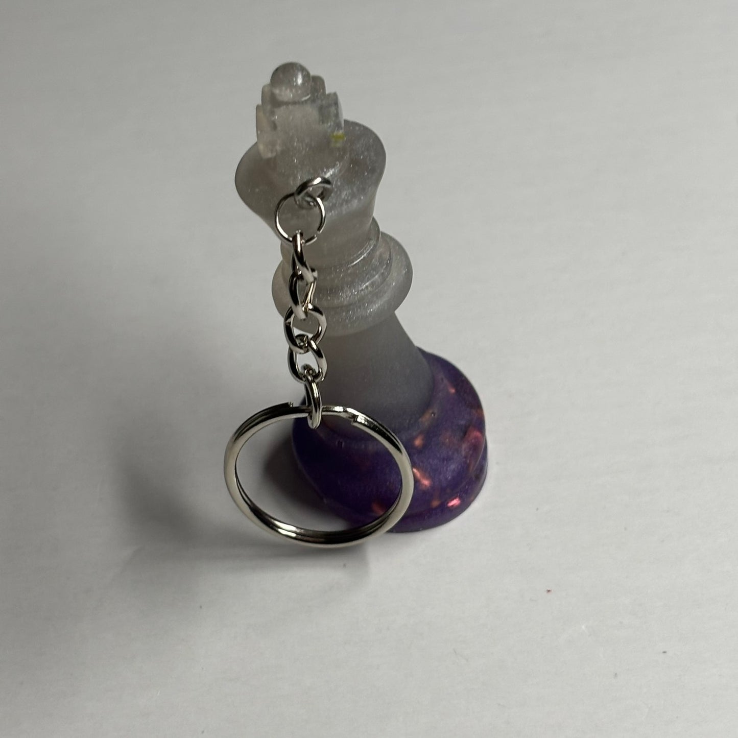 Purple/White King - Handmade Resin Keychain