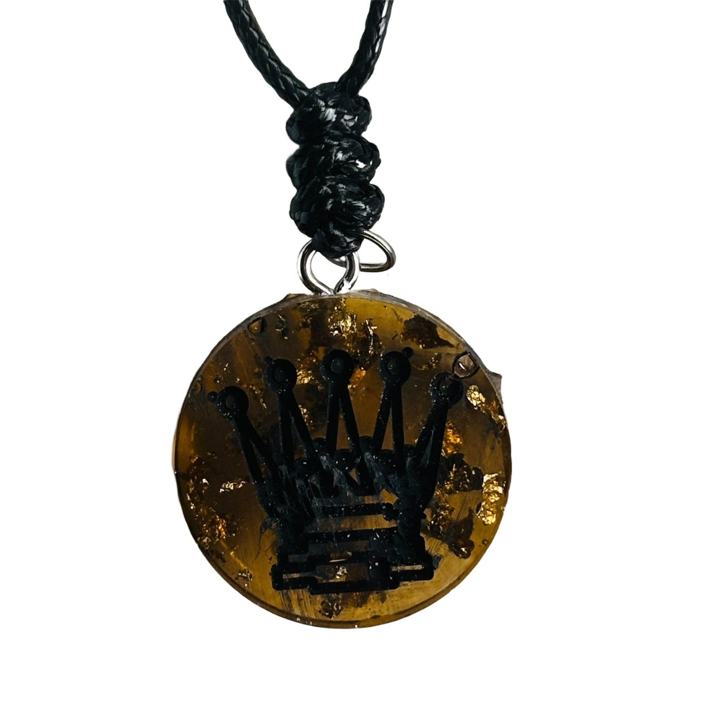 🎁 Amber Dark Queen - Handmade Resin Chess Necklace (100% off)