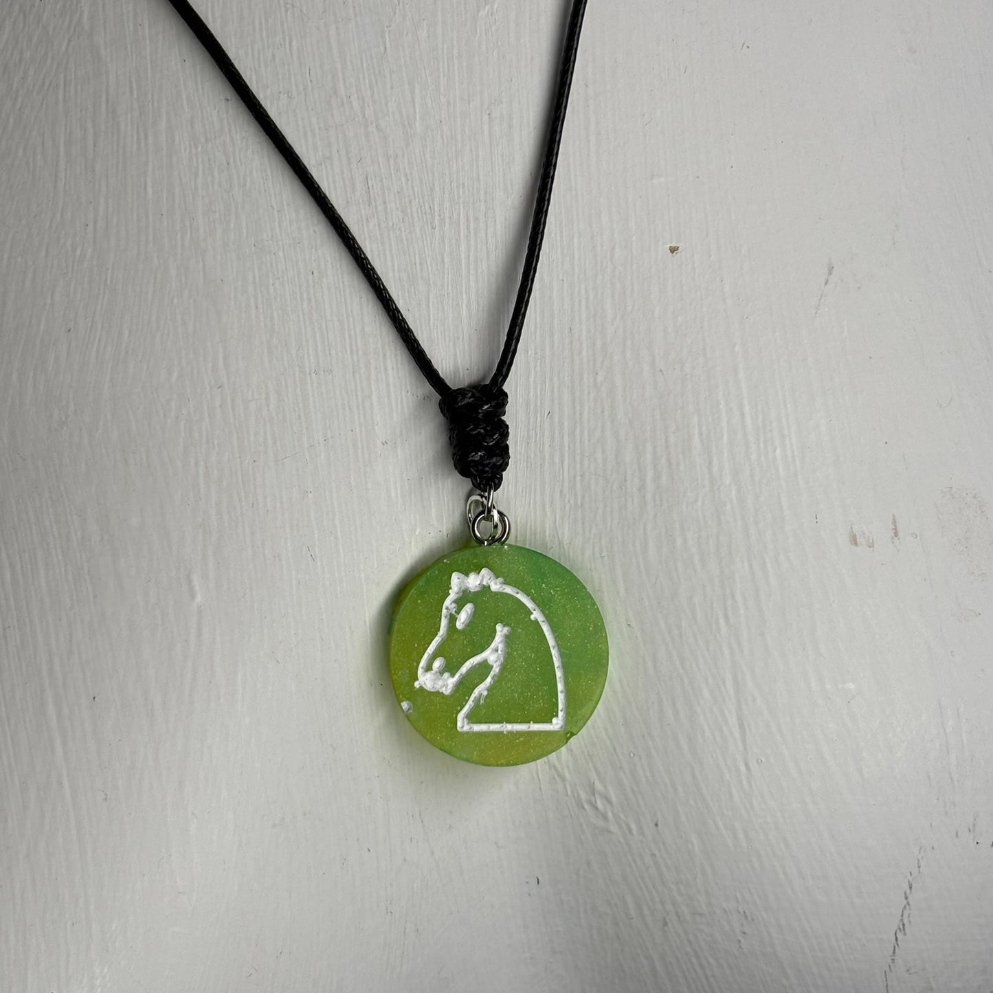 Green Knight - Handmade Resin Chess Necklace