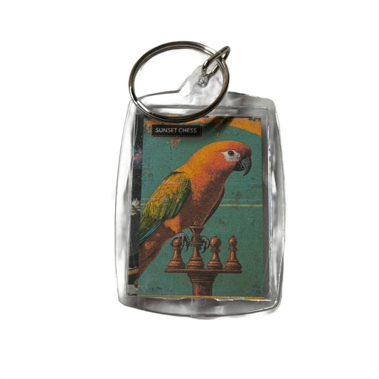 Parrots Game - Chess  Photo Keychain