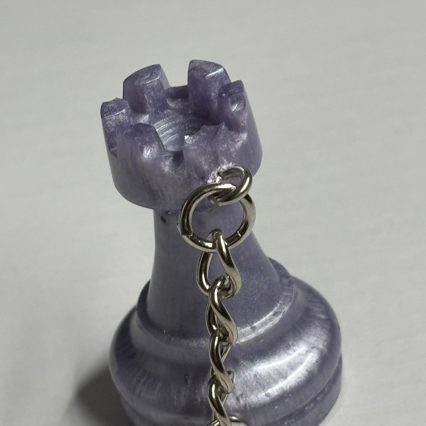 Dark Purple Rook - Handmade Resin Keychain