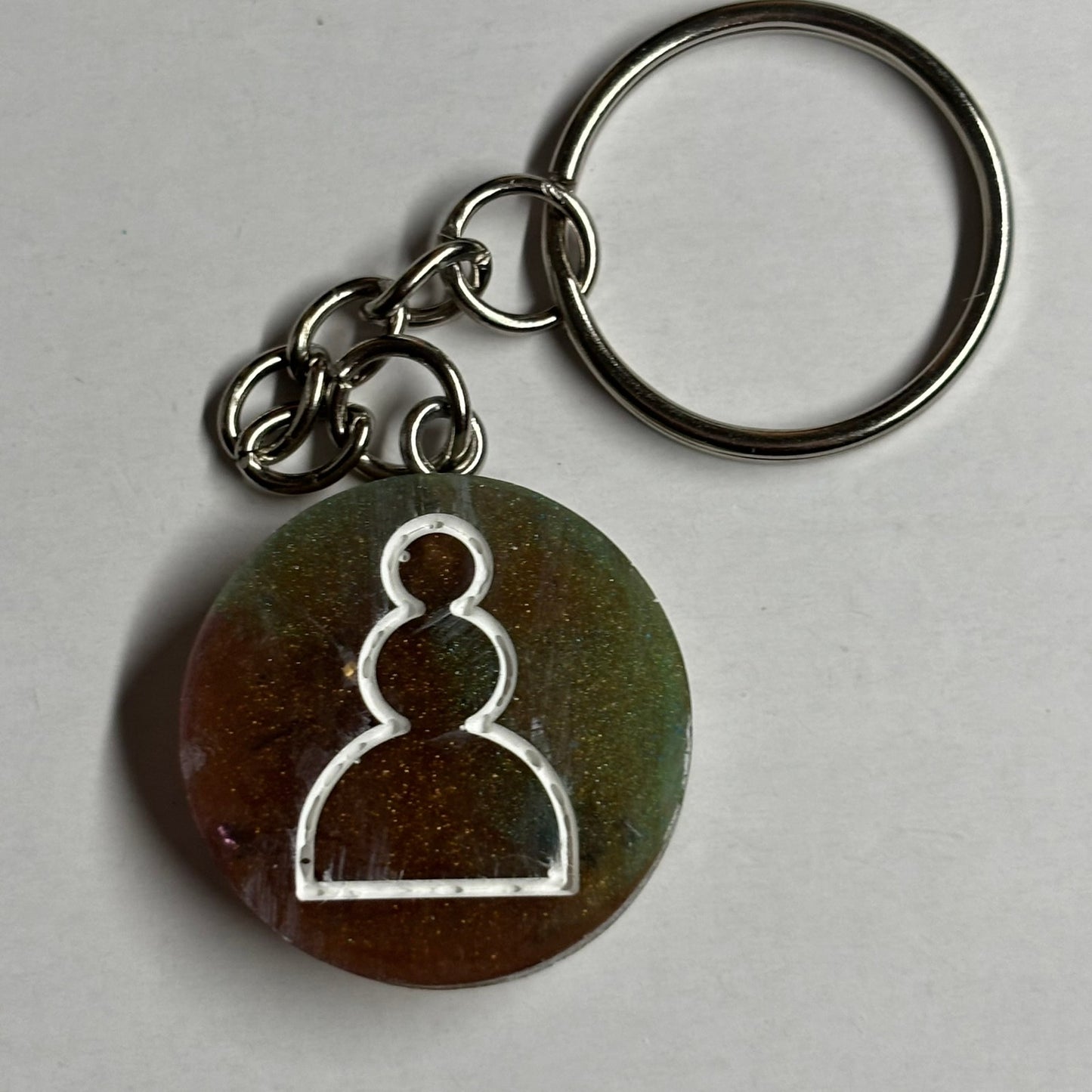 Rustic Brown Pawn - Handmade Resin Keychain