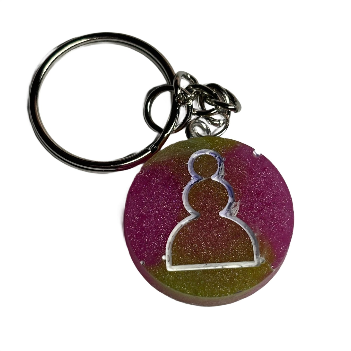 Pink Green Pawn - Handmade Resin Keychain