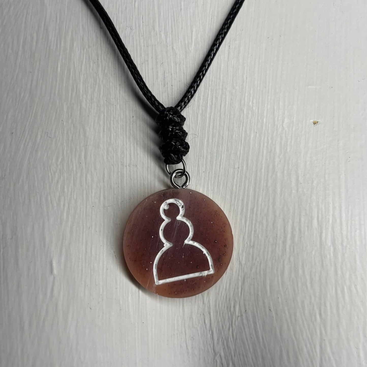 Brown Pawn - Handmade Resin Chess Necklace