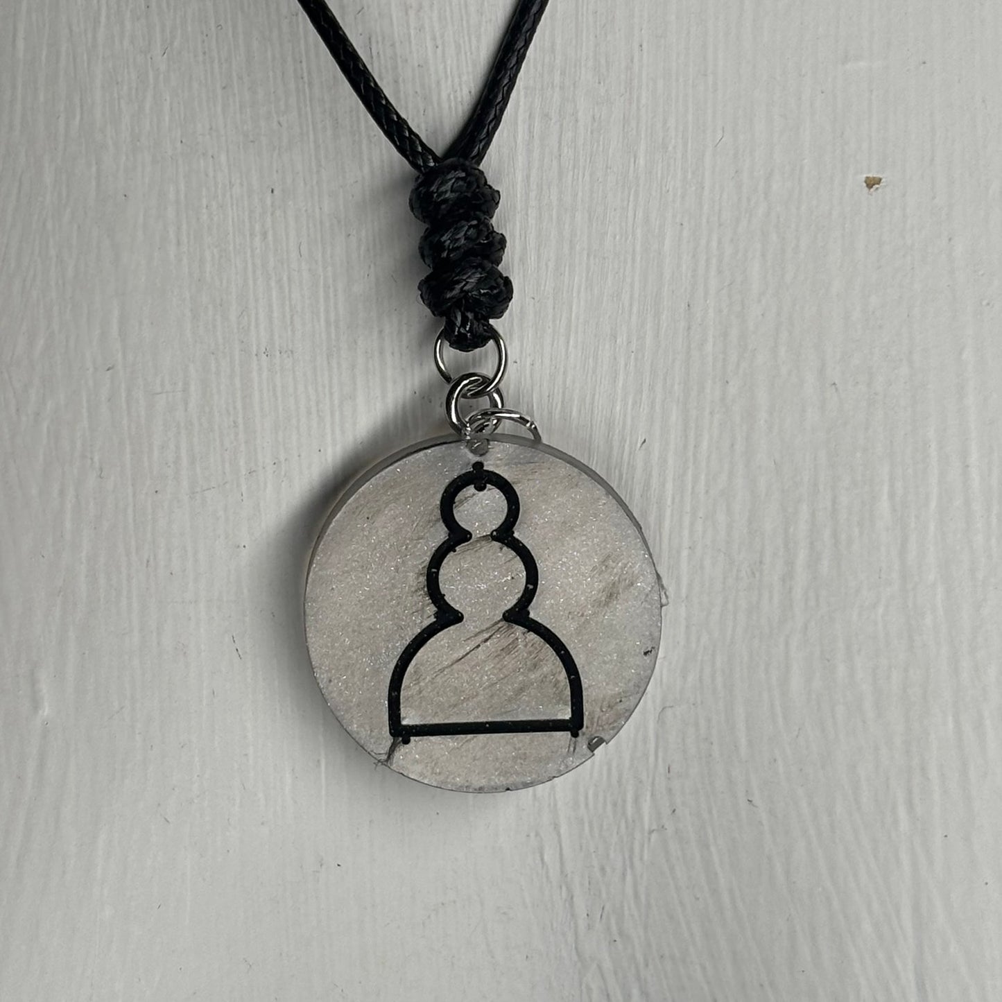 Gray Pawn - Handmade Resin Chess Necklace