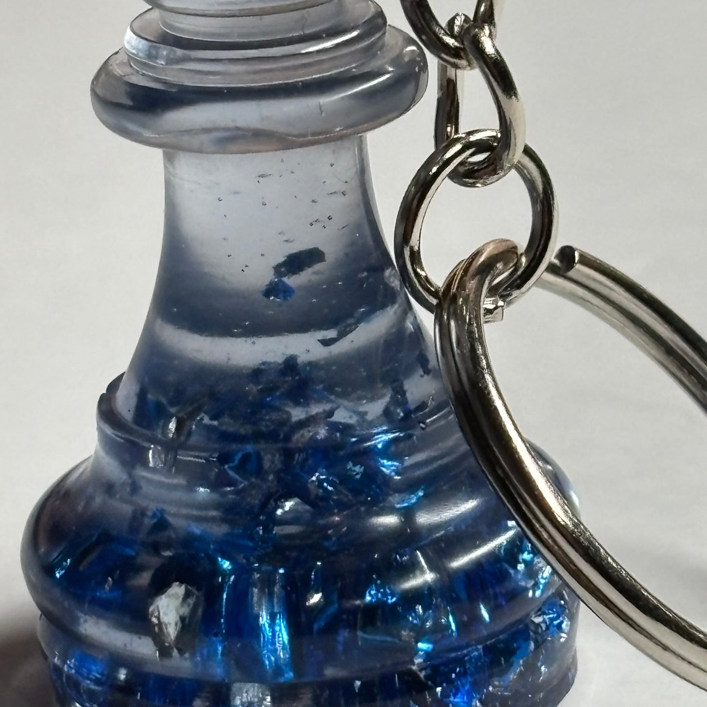 Crystal Blue Bishop - Handmade Resin Keychain