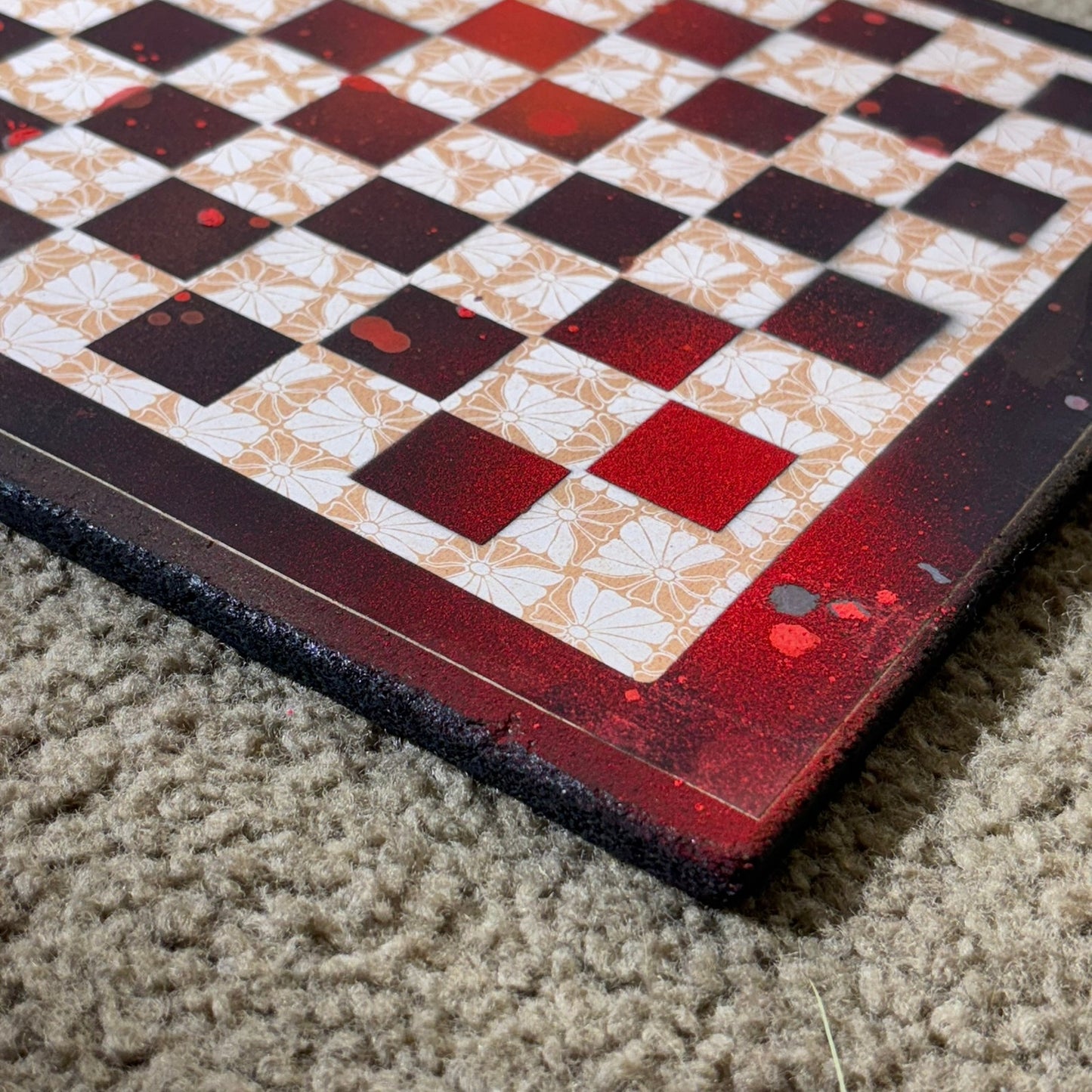 Red, Black & Yellow - Scrapbook Chess Board