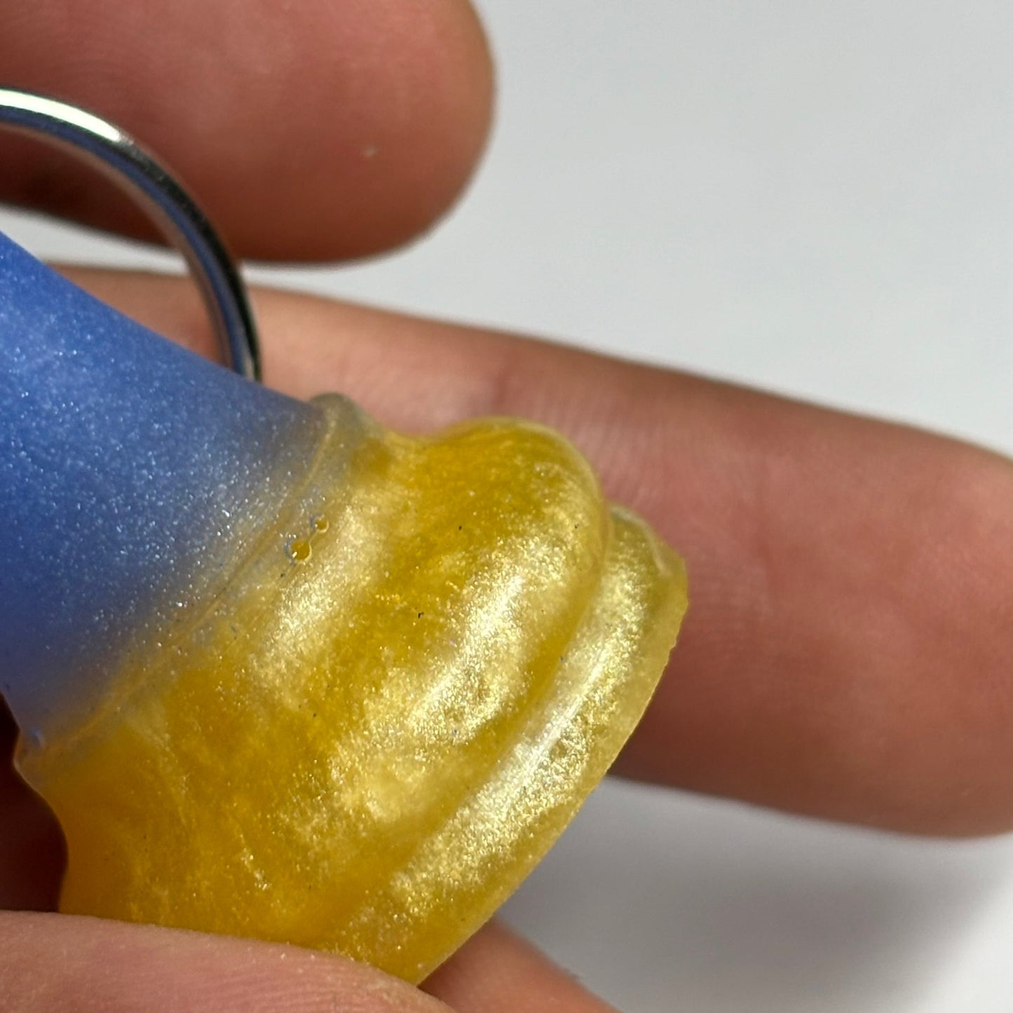 Blue Yellow Queen - Handmade Resin Keychain