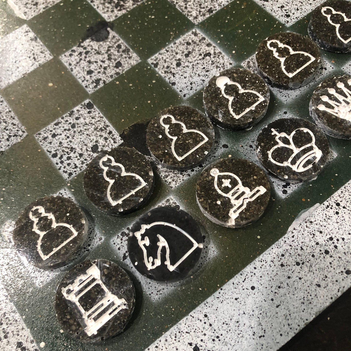 Toxic Green - Painted Chess Set