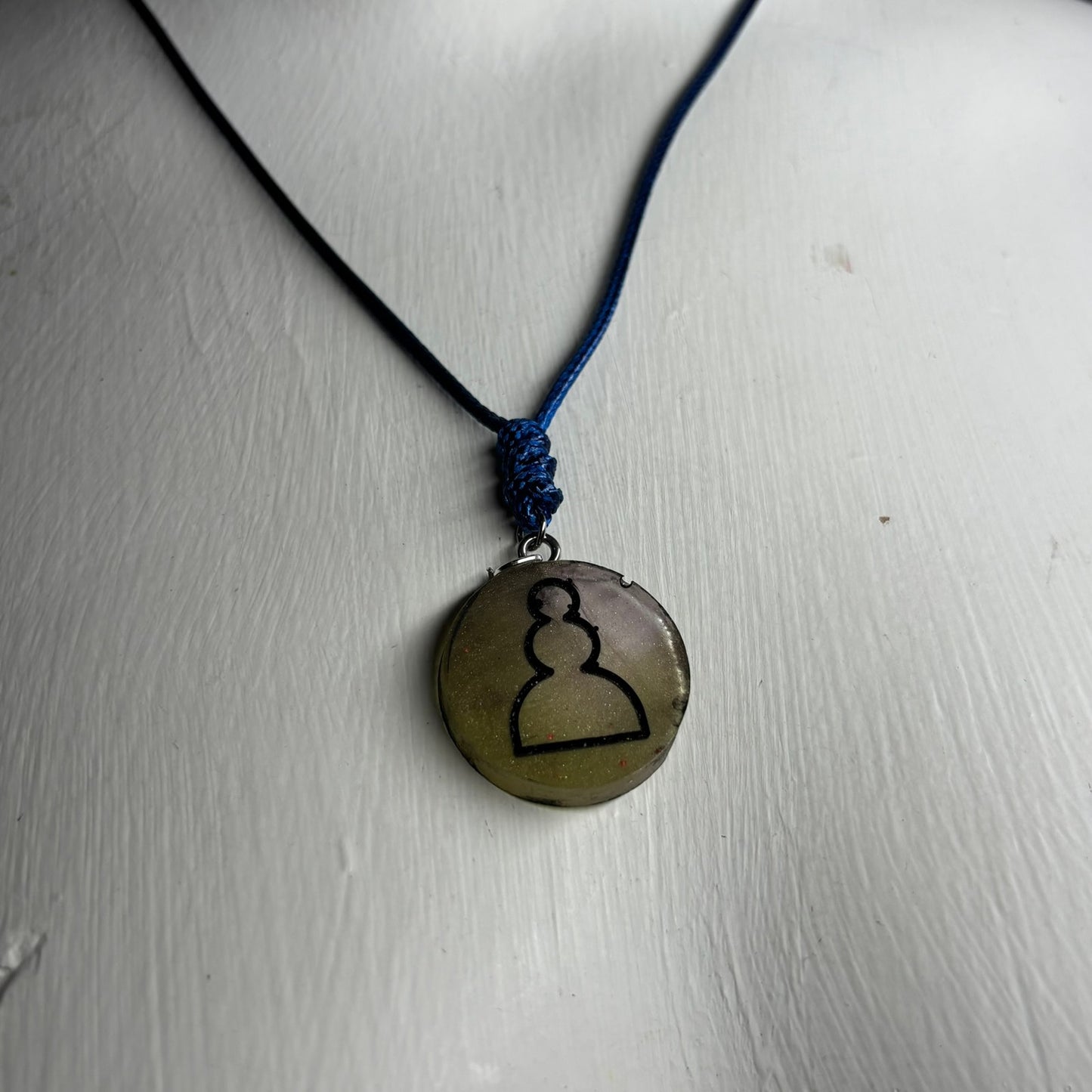 Vintage Green Pawn - Handmade Resin Chess Necklace