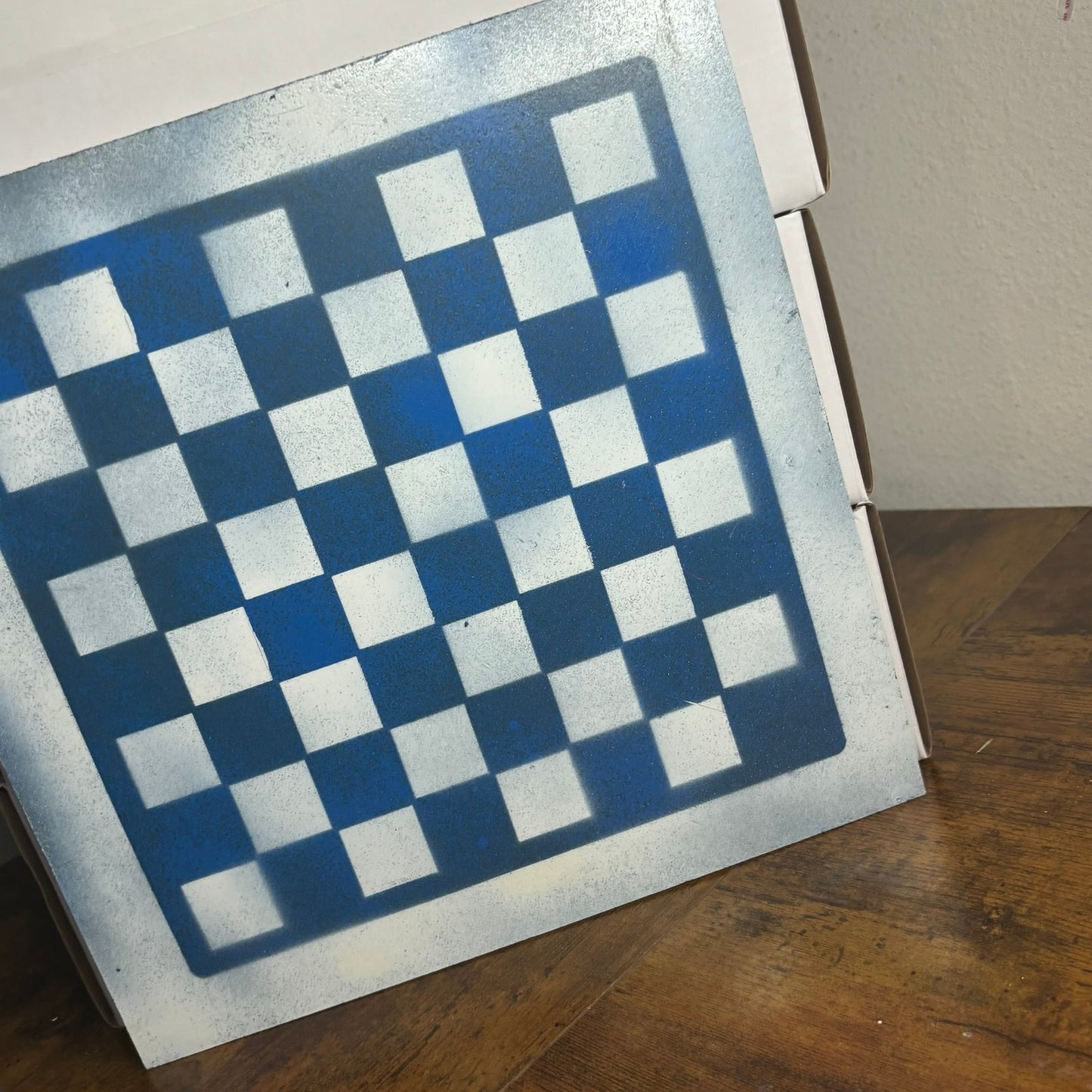 Blue & White - Painted Chess Board