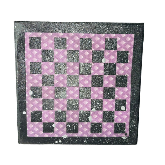 Purple & Black - Scrapbook Chess Board