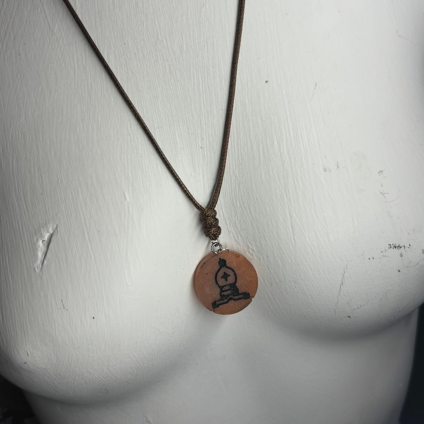 Brown Bishop - Handmade Resin Chess Necklace